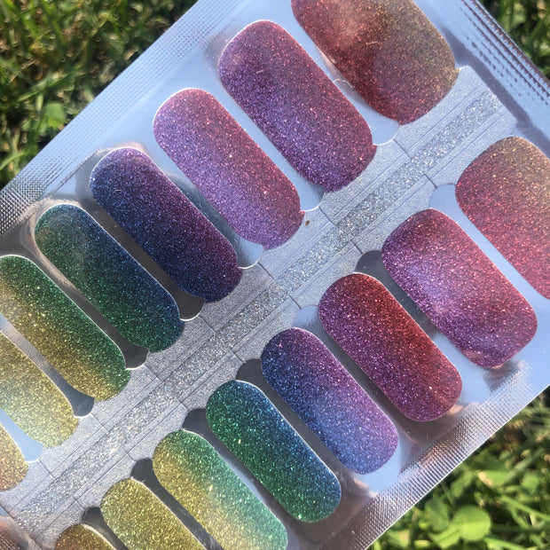 Rainbow Fade Nail Polish Wraps