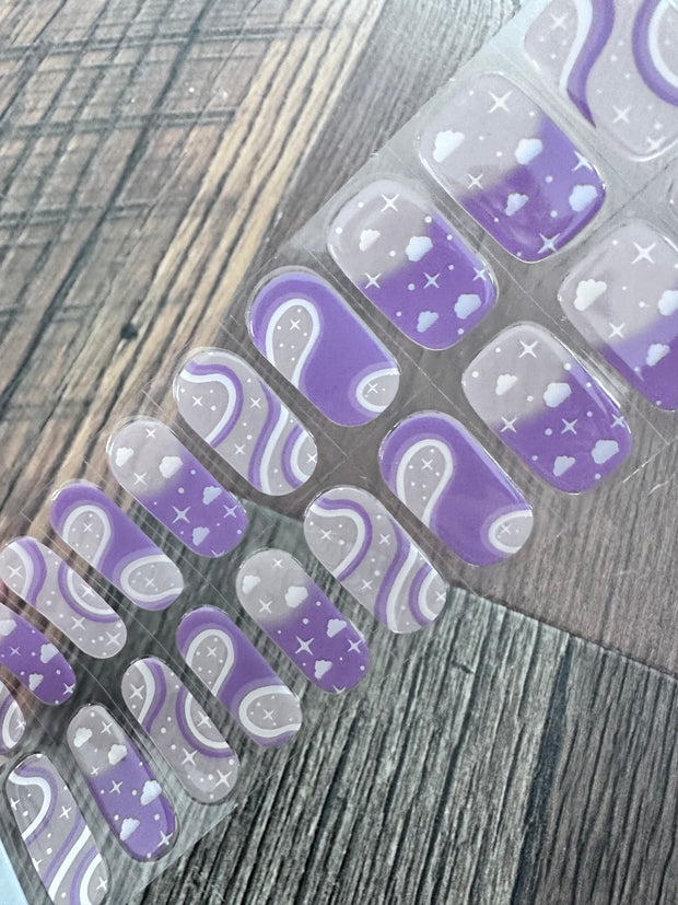 Starlit Haze - Semi Transparent Semi-Cured Gel Nail Wraps