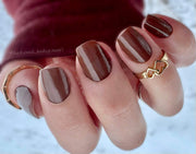 Solid Brown Semi-Cured Gel Nail Wraps