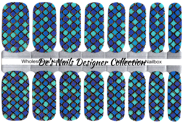 Mermaid Quatrefoil - Designer Nail Polish Wraps