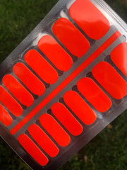 Neon Orange Nail Polish Wraps