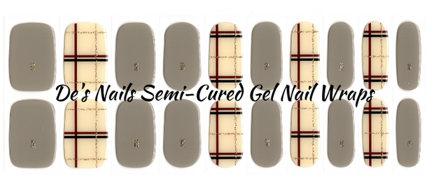 Peaceful Plaid - Semi-Cured Gel Nail Wraps