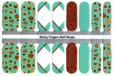 Pumpkin Spice Latte - Designer Nail Polish Wraps