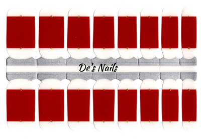 Santa's Belt Tips - Clear Overlay - Nail Polish Wraps