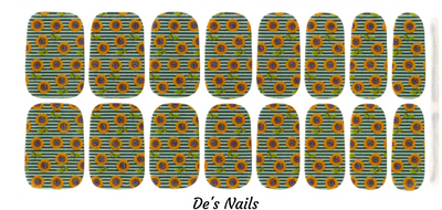 Sunflower Line Up De’s Nails Exclusive Premium   Nail Polish Wraps