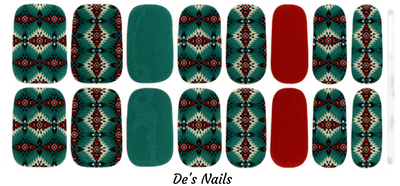Wild West Teal - De’s Nails Exclusive Premium Nail Polish Wraps