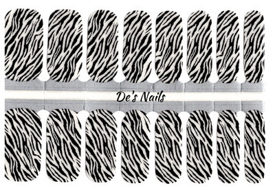 Zebra - Clear Overlay Nail Polish Wraps
