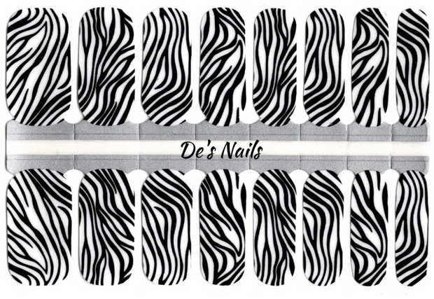 Zebra (White) - Nail Polish Wraps